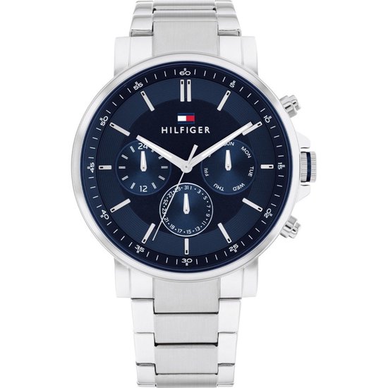 Tommy Hilfiger TH1710588 Tyson Heren Horloge – 44 mm – Zilver